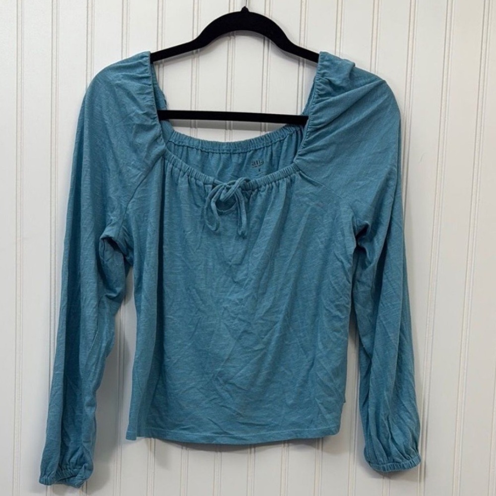 a.n.a Teal Long Sleeve Blouse